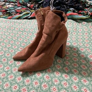 Women's Tan Suede Ankle Boots